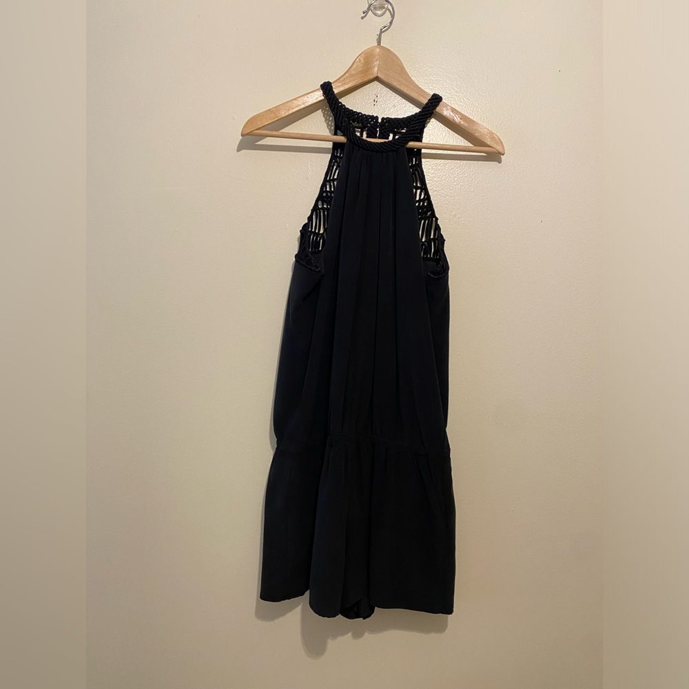 Joie Silk Black Sleeveless Shorts Romper. Size S